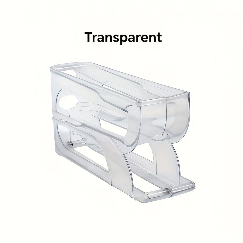 Egg Dispenser 3-Tier Food-Safe Plastic Shatterproof Transparent Yellow for 21 Eggs