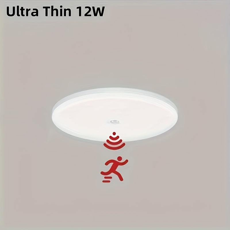 Modern LED Ceiling Light with PIR Motion Sensor 12W Energy Saving for Living Room and Aisle