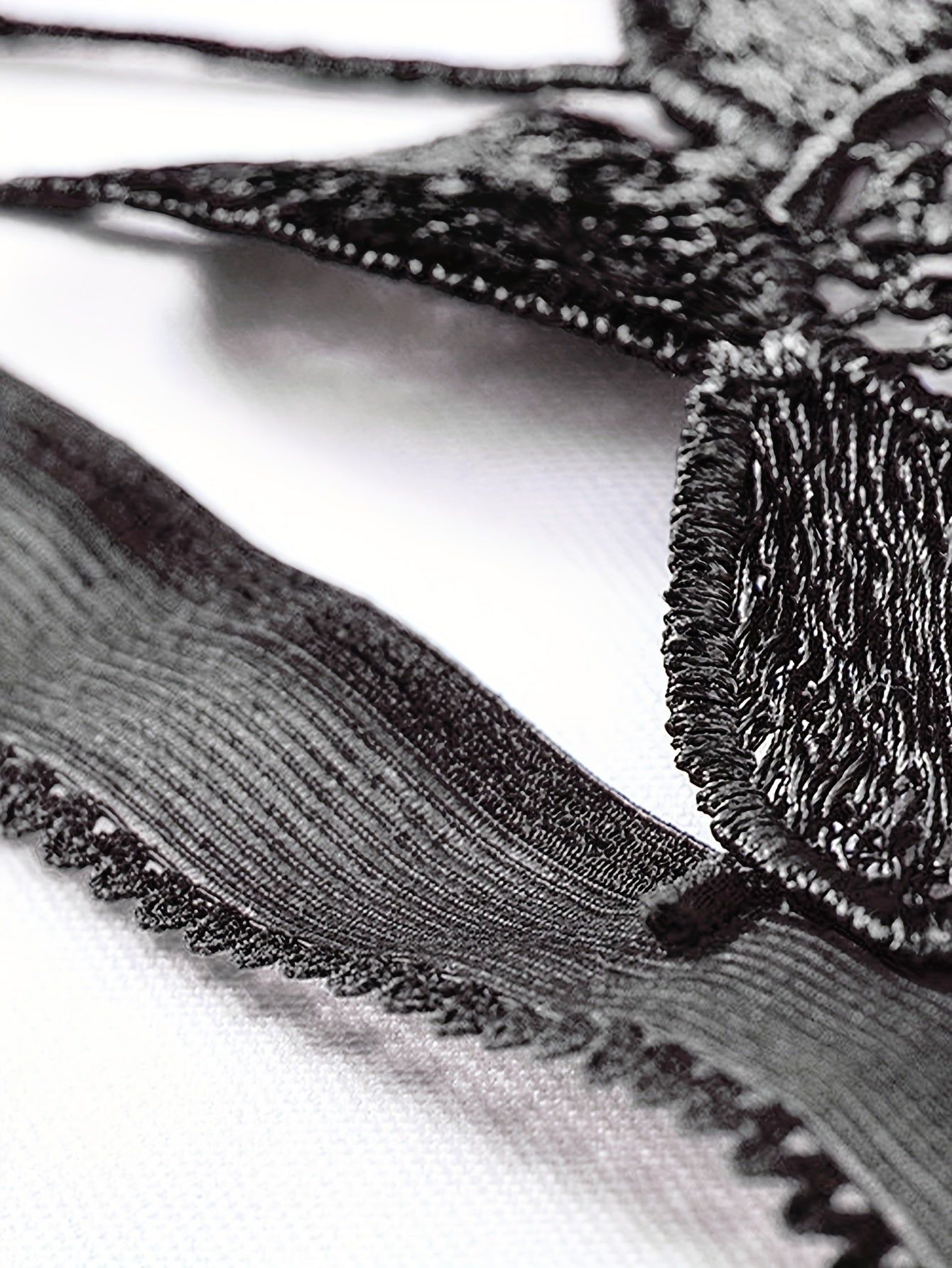 Women's Lingerie Thong with Flower Embroidery and Pearl Details