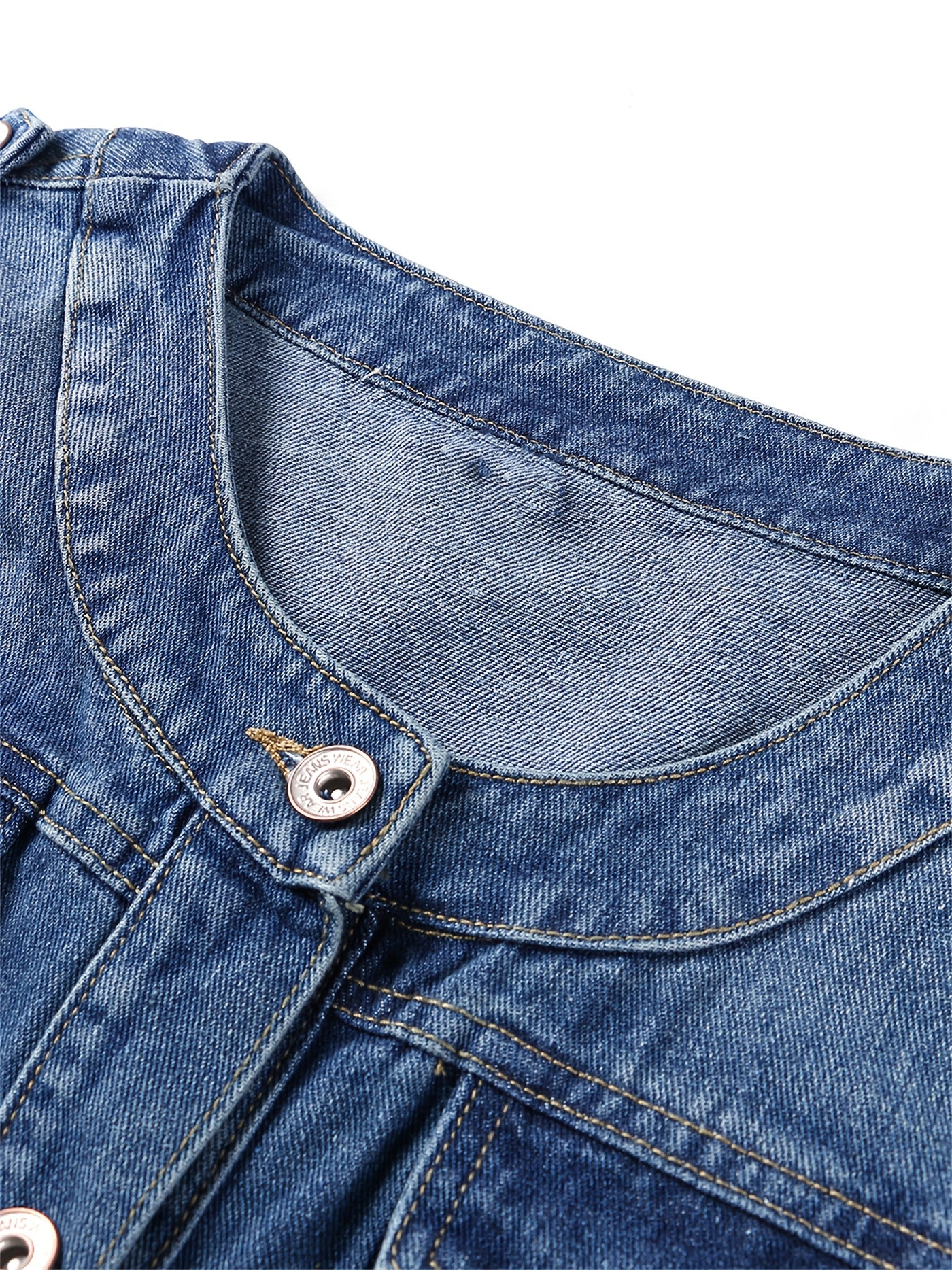 Ayollar uchun denim kurtka, uzun sleeve, kattalashtirilgan, bir rangli, bahor va kuz uchun