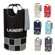 Waterproof Laundry Basket with Padded Handles 82L Collapsible Storage for Bathroom Dorm Balcony