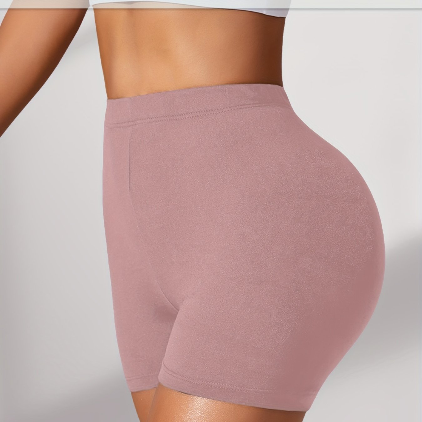 Plus Size Women's High-Waisted Tummy Control Biker Shorts Yoga Workout Short