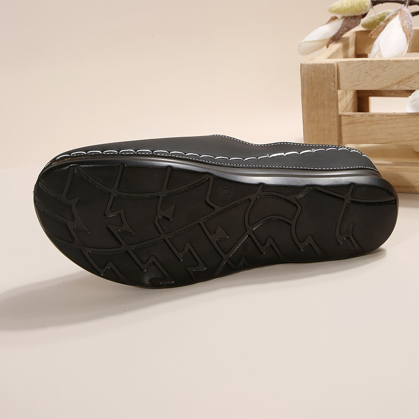 Women's Summer Casual Mules Lightweight Beach Shoes Solid Color Platform Heel