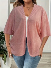 Plus Size Women's Lightweight Breathable Open Front Cardigan Casual Oversized Spring Summer