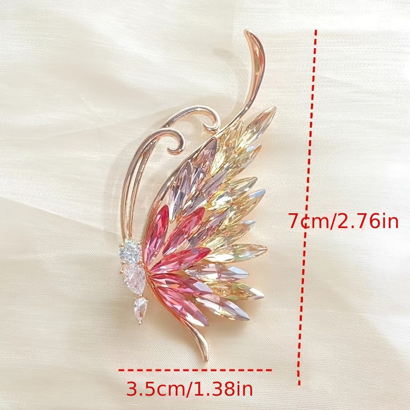 Women’s Butterfly Brooch with 3D Color Gradient Rhinestones Alloy Jewelry