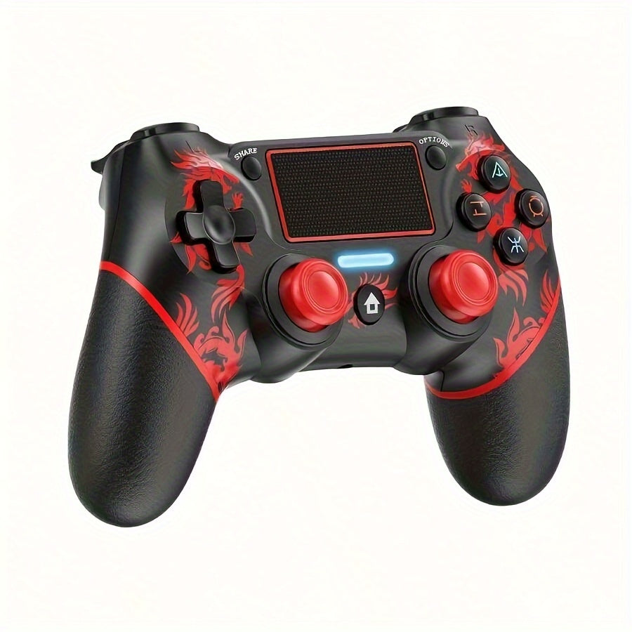 Wireless PS4 Controller with Dual Vibration 6-Axis Touchpad 3.5mm Audio Black Red