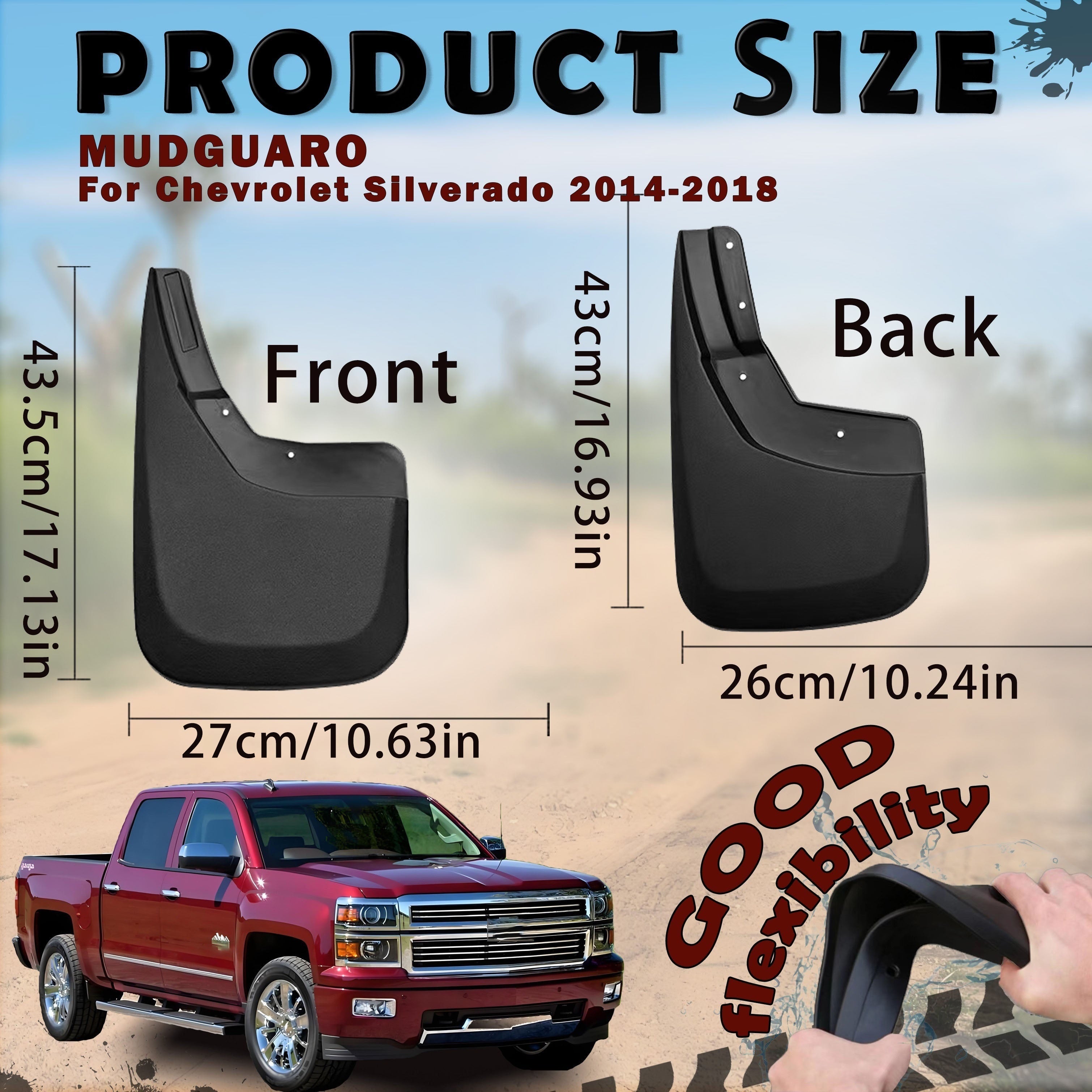 4Pcs Car Fender Guards Full Set Durable Mud Sand Tire Protectors