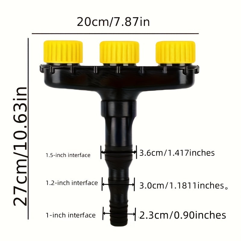 Многофункциональный насадка для шланга с регулируемыми режимами распыления, прочная черная для газона и сада
