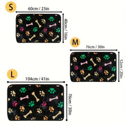 Stain-Resistant Fleece Pet Blanket with Bone Pattern Machine Washable for Dogs and Cats