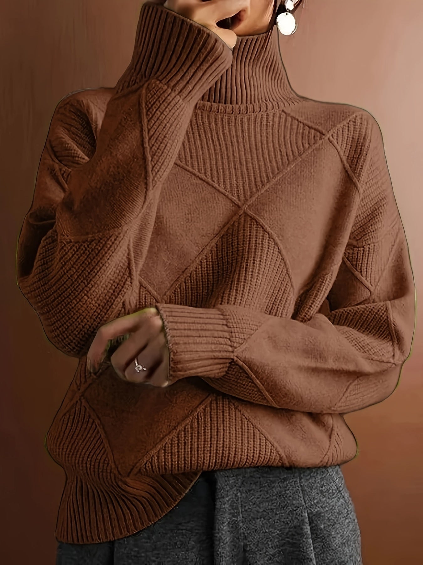 Women's Pullover Sweater Soft Round Neck Long Sleeve Solid Green Fall Winter Layering