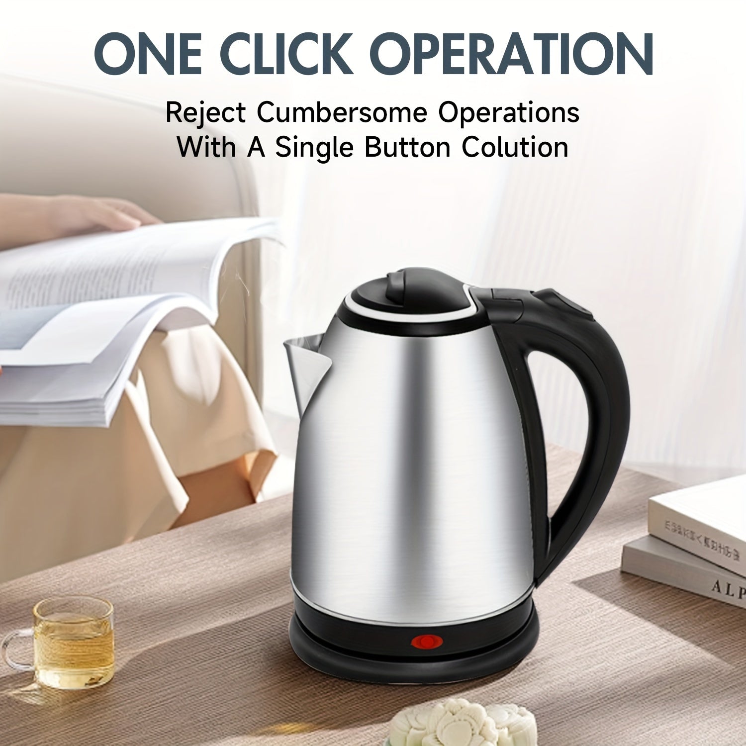 Stainless Steel Electric Kettle 1.7L With Auto Shut-Off & Fast Boil