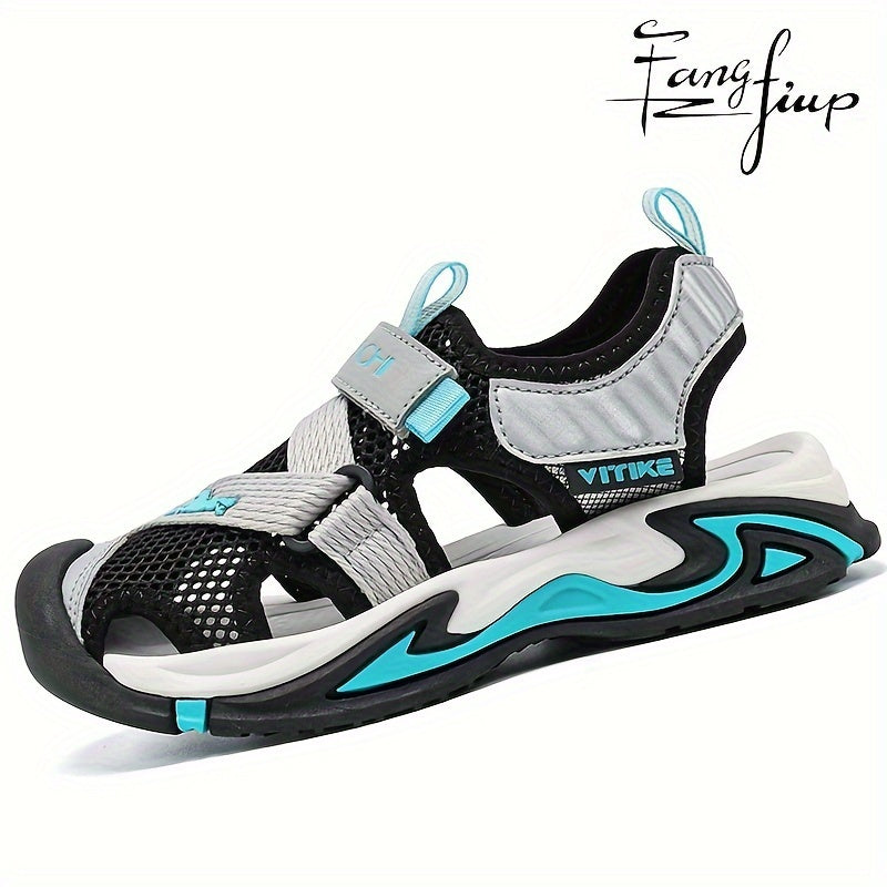 Boy's Breathable Sandals for Outdoor Activities Mesh PU Low Top Casual Beach Water Shoes