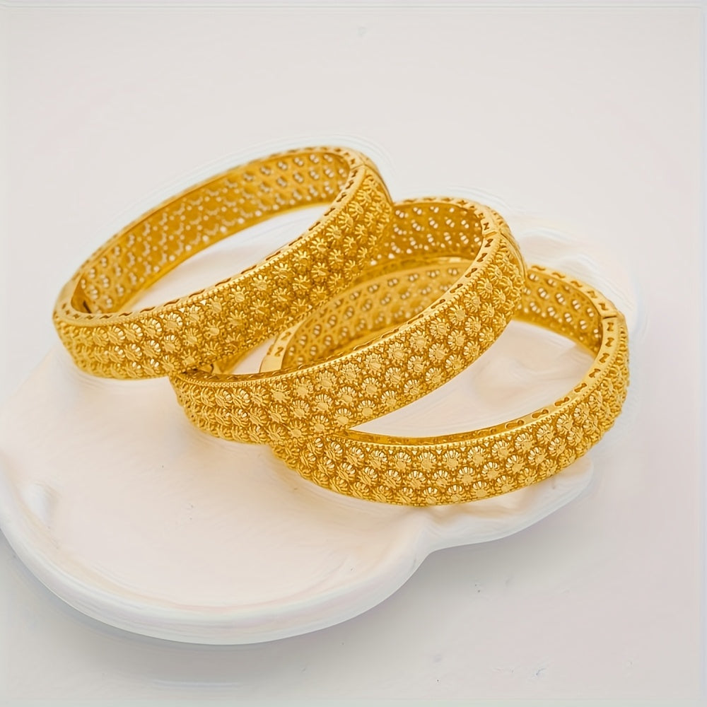 Gold Open Bracelet for Women Hollow Design Ethnic Jewelry for Middle East Festivals and Gifts