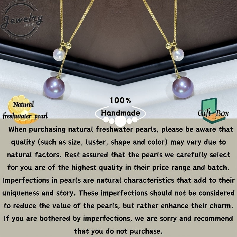 Freshwater Pearl Necklace Dual Bead 11-12mm Elegant Jewelry for Women