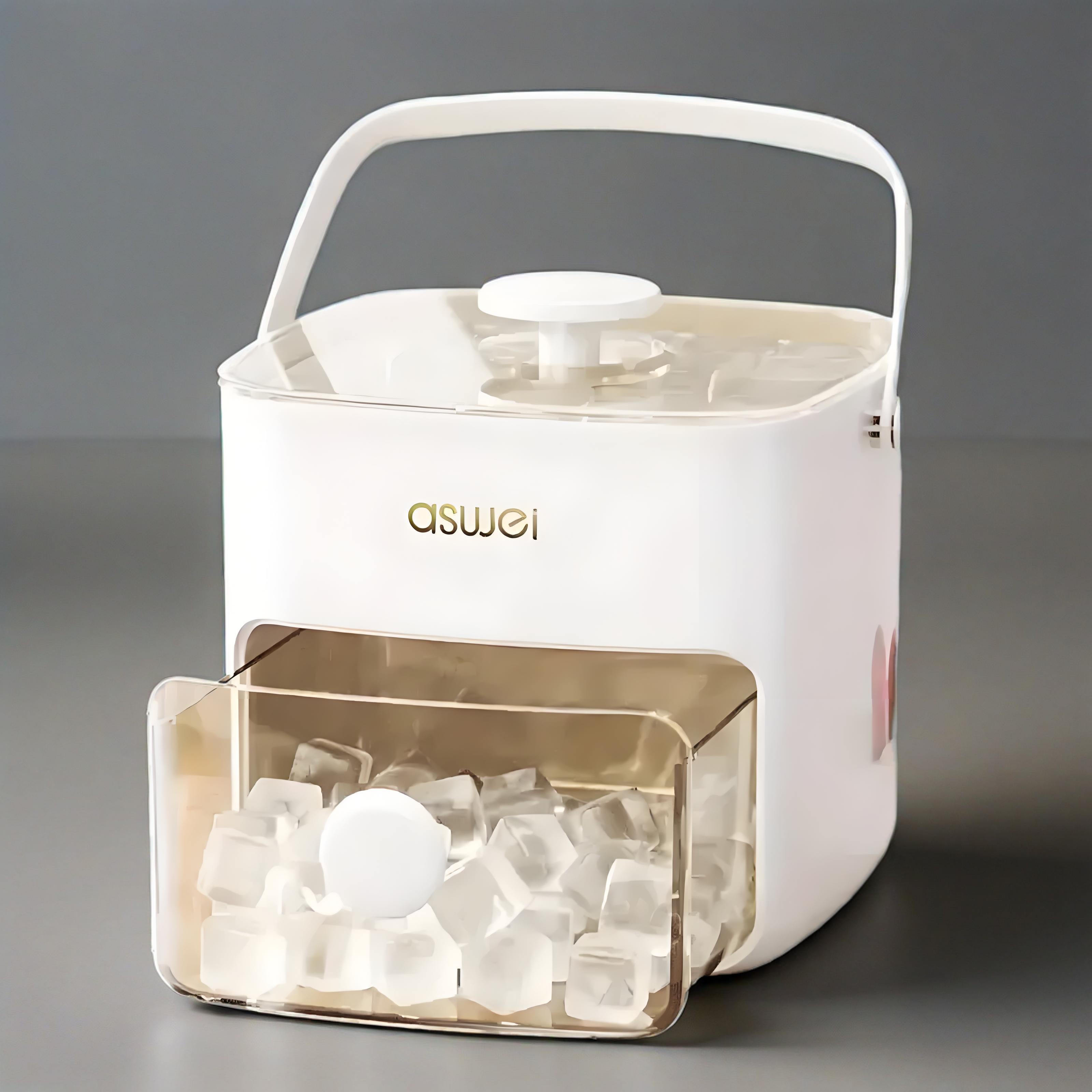 Manual Ice Maker Portable Hand-Cranked Ice Machine for 48 Cubes