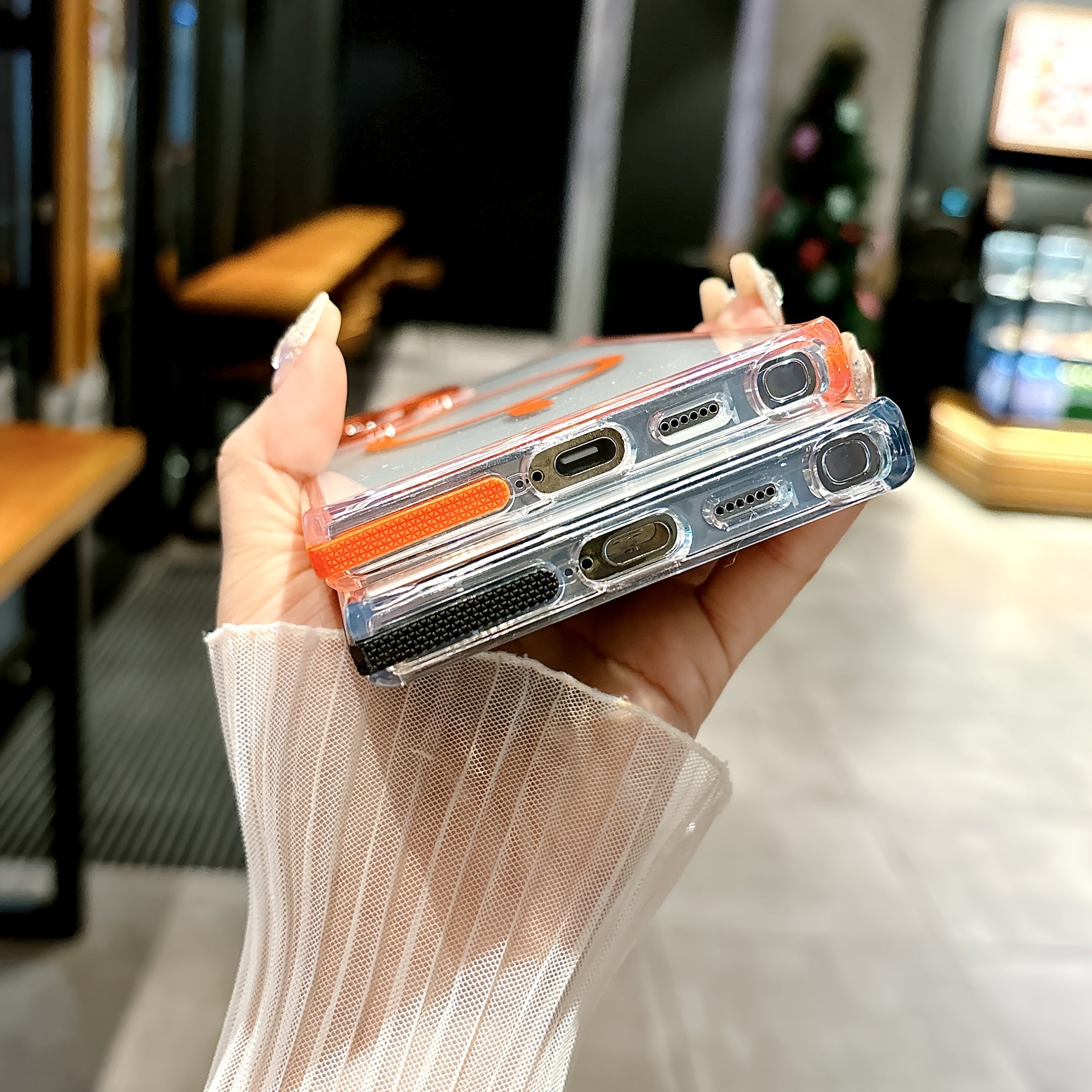 Transparent Magnetic Anti-Slip Phone Case for Samsung Galaxy S23 Ultra Plus with Wireless Charging and Shockproof Protection