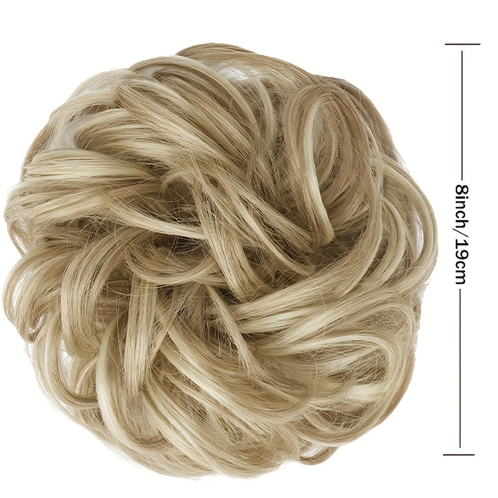 Ayollar uchun oqshom sintetik qizil sochli yuqori bun ponytail soch parchi