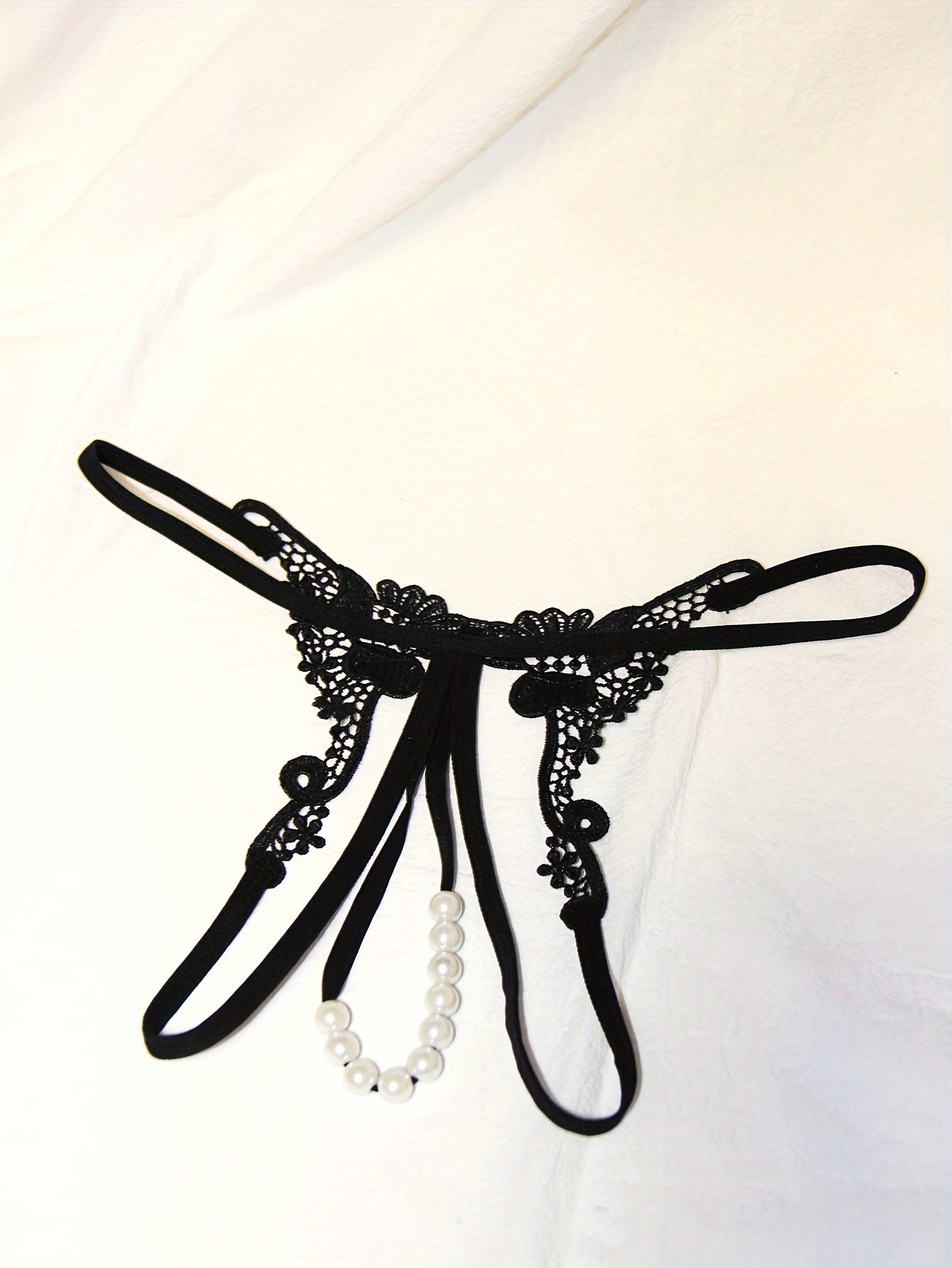 Tanga bordada con jacquard, con abalorios y diseño de recorte, lencería para mujer