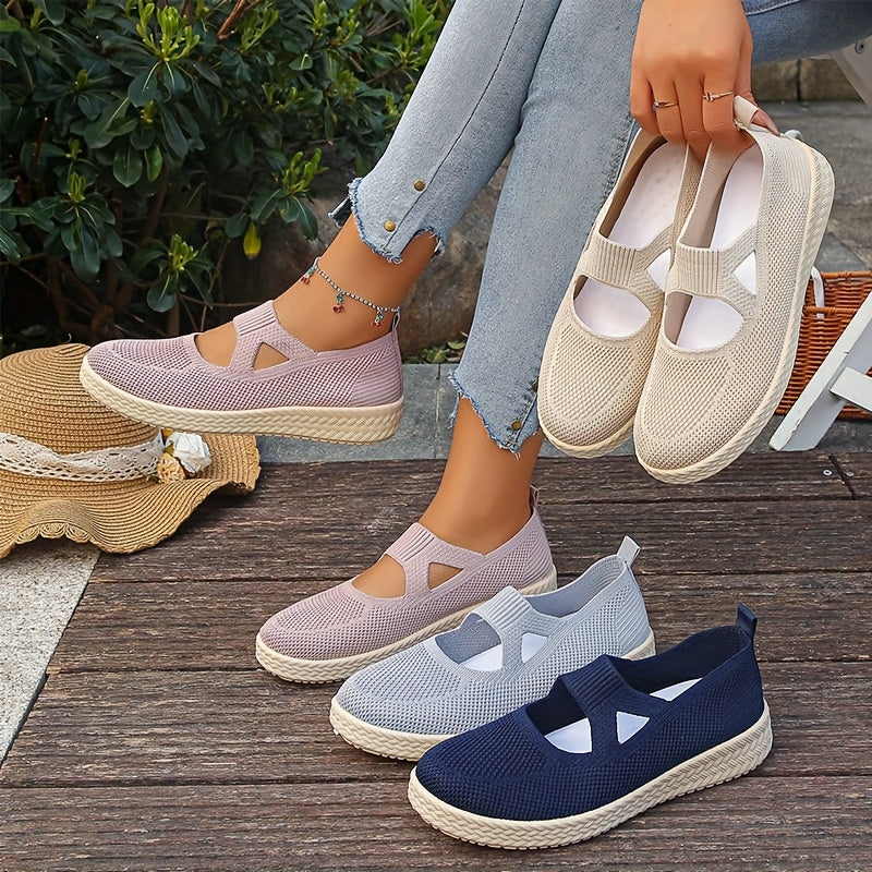 Women's Slip-On Loafers Comfortable Breathable Flat Shoes Pink Blue Navy