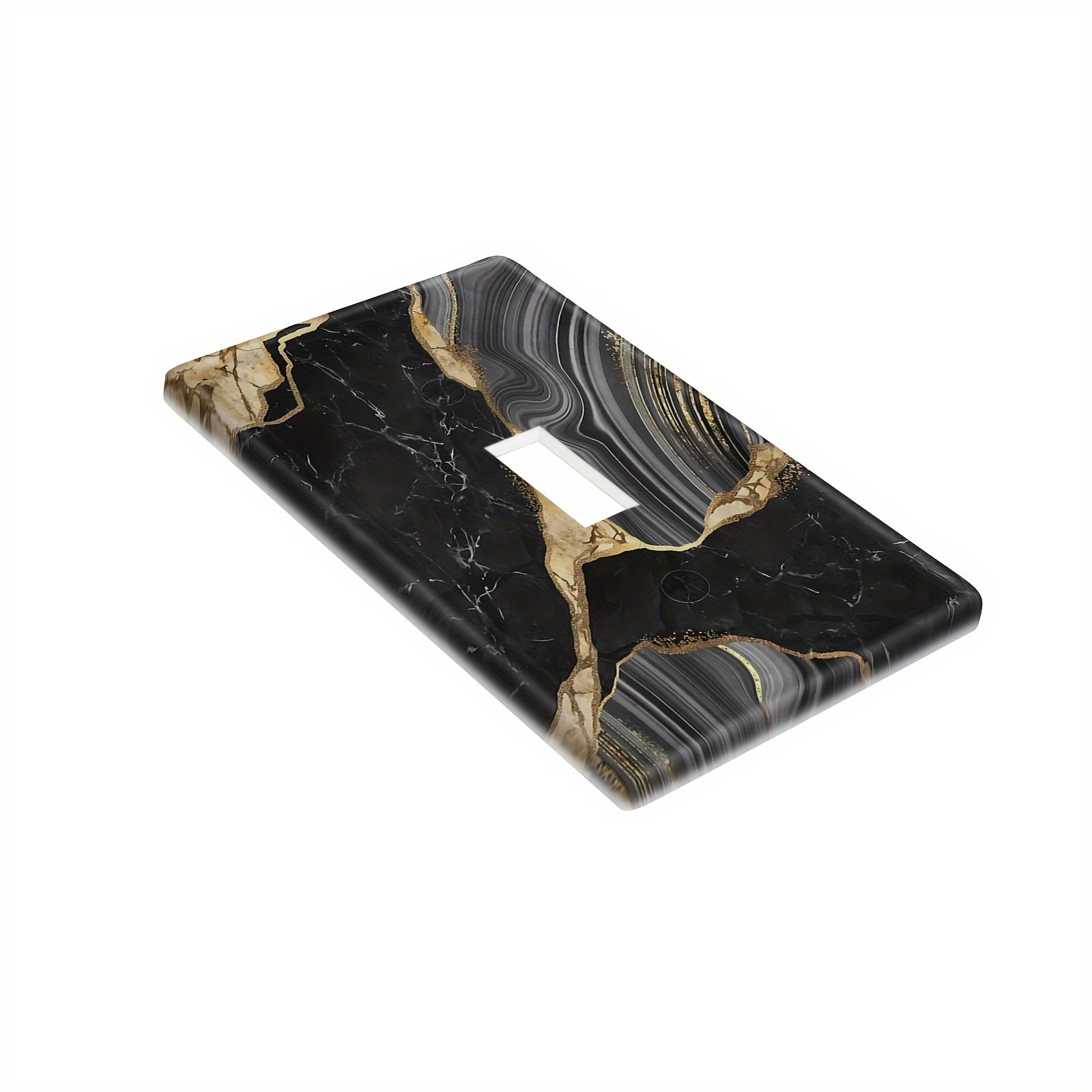 Black and Gold Marble Light Switch Cover Decorative Faceplate for Home Bathroom Dimmer Outlets