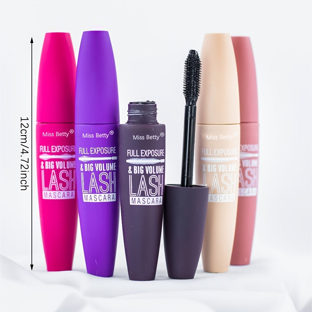 6-Pack Waterproof Long-Lasting Mascara for Big Volume and Natural Look Black Smudge-Proof Thickening Plant-Based Squalane