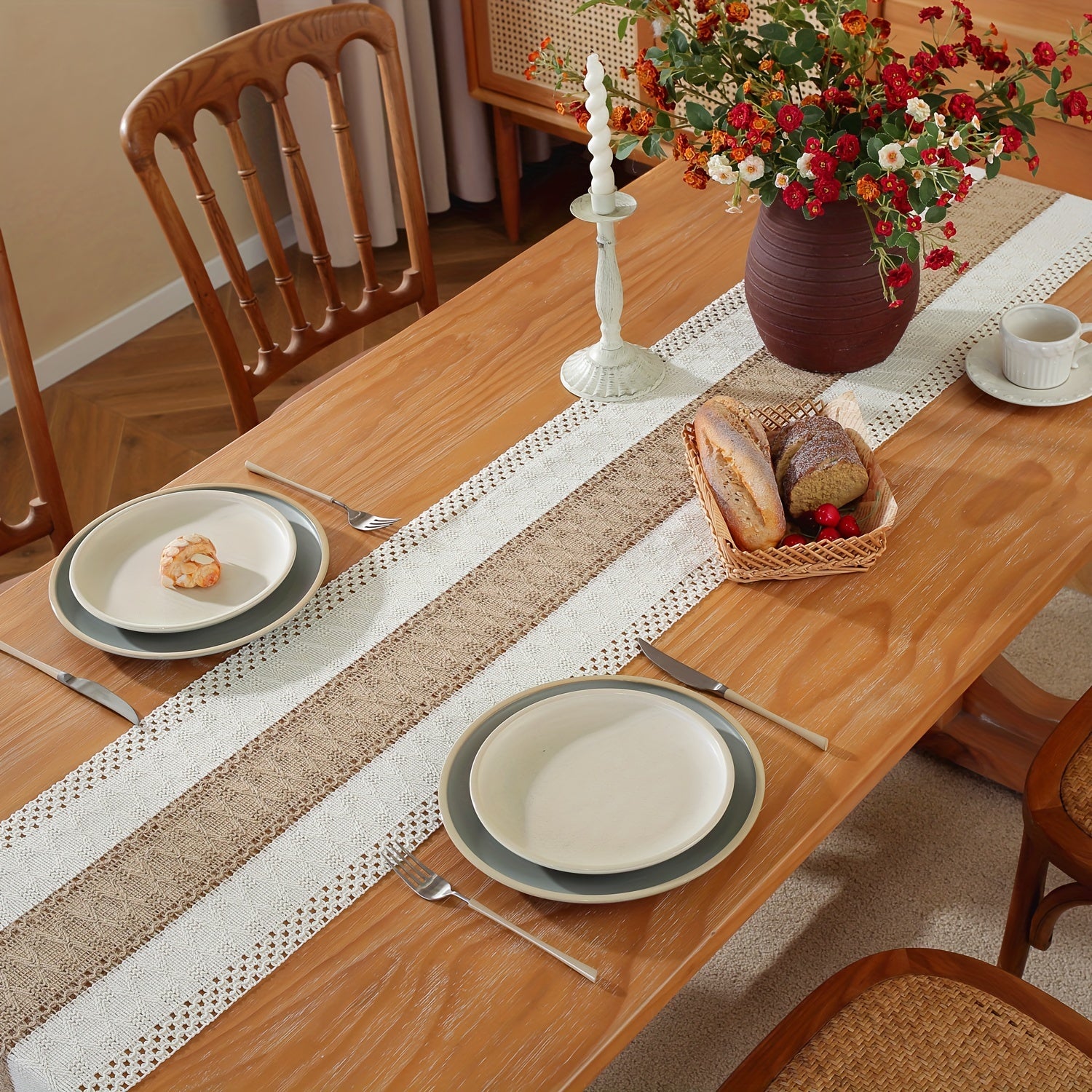 Бохо с кисточками скатерть, полосатая скатерть из хлопка и льна для свадьбы, вечеринки, праздничного стола