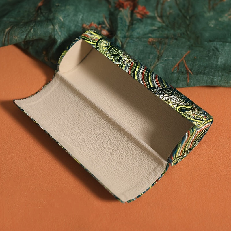 Zamonaviy Vintage Brokat Ko'zoynak Qutisi, Erkaklar va Ayollar uchun Mustahkam Saqlash Qutisi