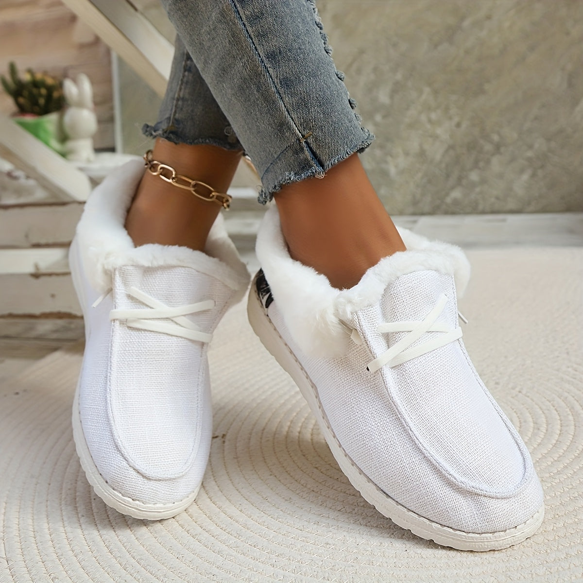 Women's Canvas Shoes Warm Winter Boots Ski Boots