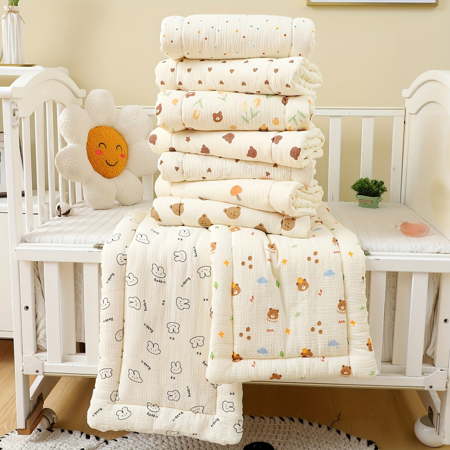 Yumshoq gazli stul qoplamasi, mo'yna bilan qoplangan va qo'ziqorin bargi dizayni bilan, bolalar uchun aralash ranglarda