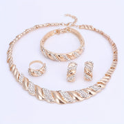 Jewelry Set Women Gold-Plated Artificial Crystal Middle Eastern Style Wedding Gift