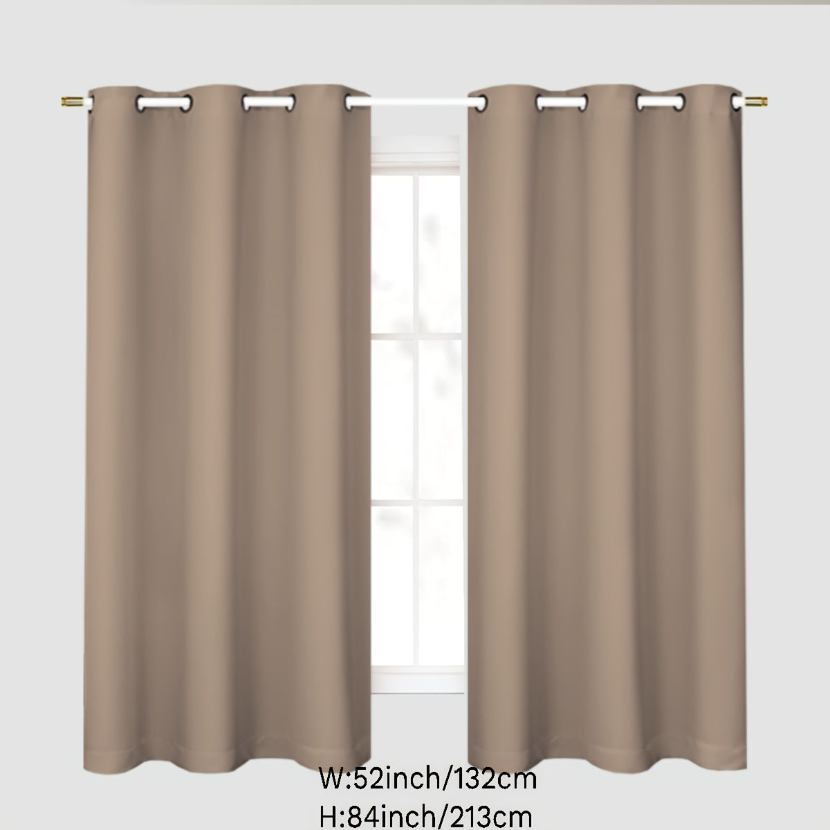 Gray Blackout Curtains for Bedroom Living Room Thermal Insulation Noise Reduction 1PC