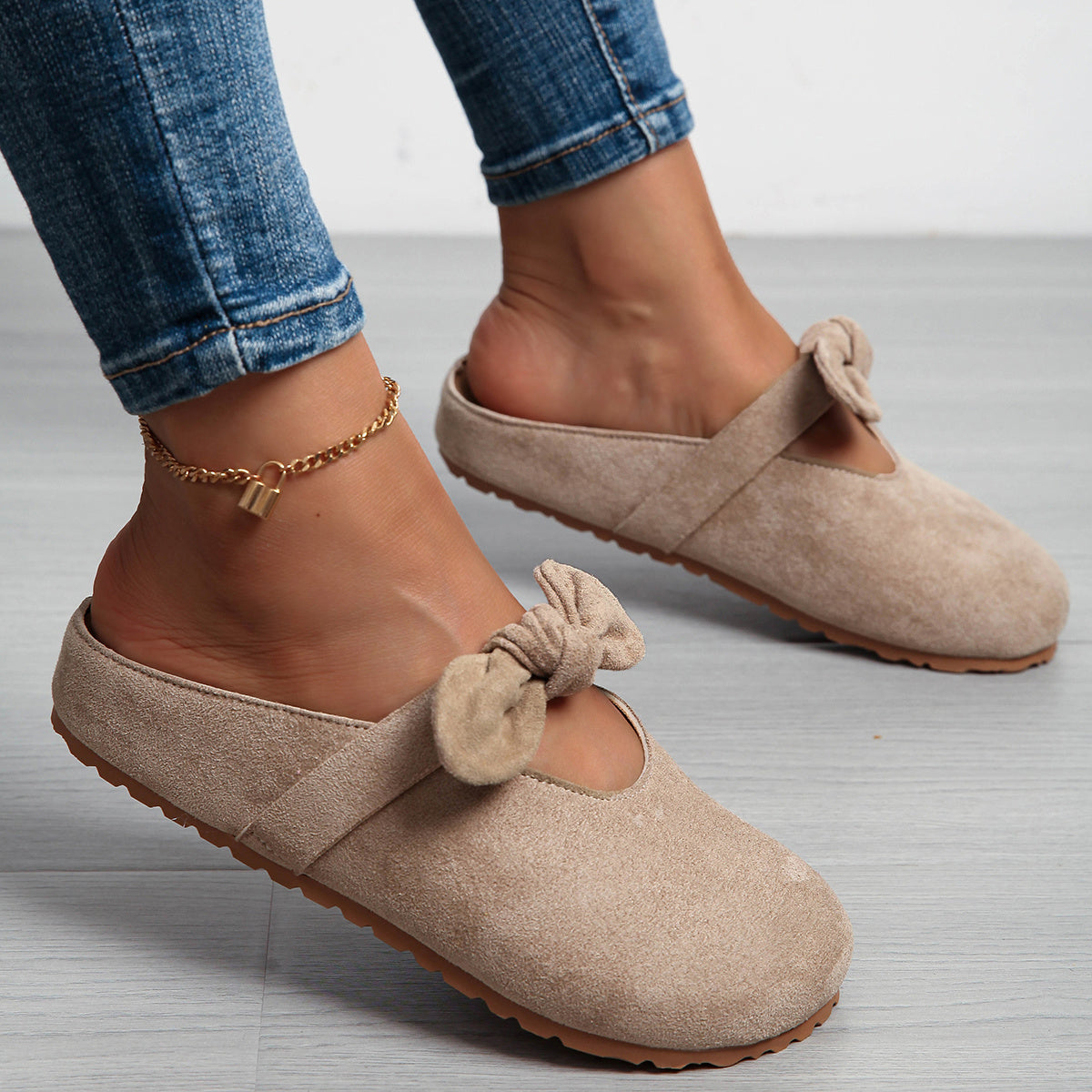 Women's Slip-On Mules with Bow Detail Soft EVA All-Season Casual Shoes