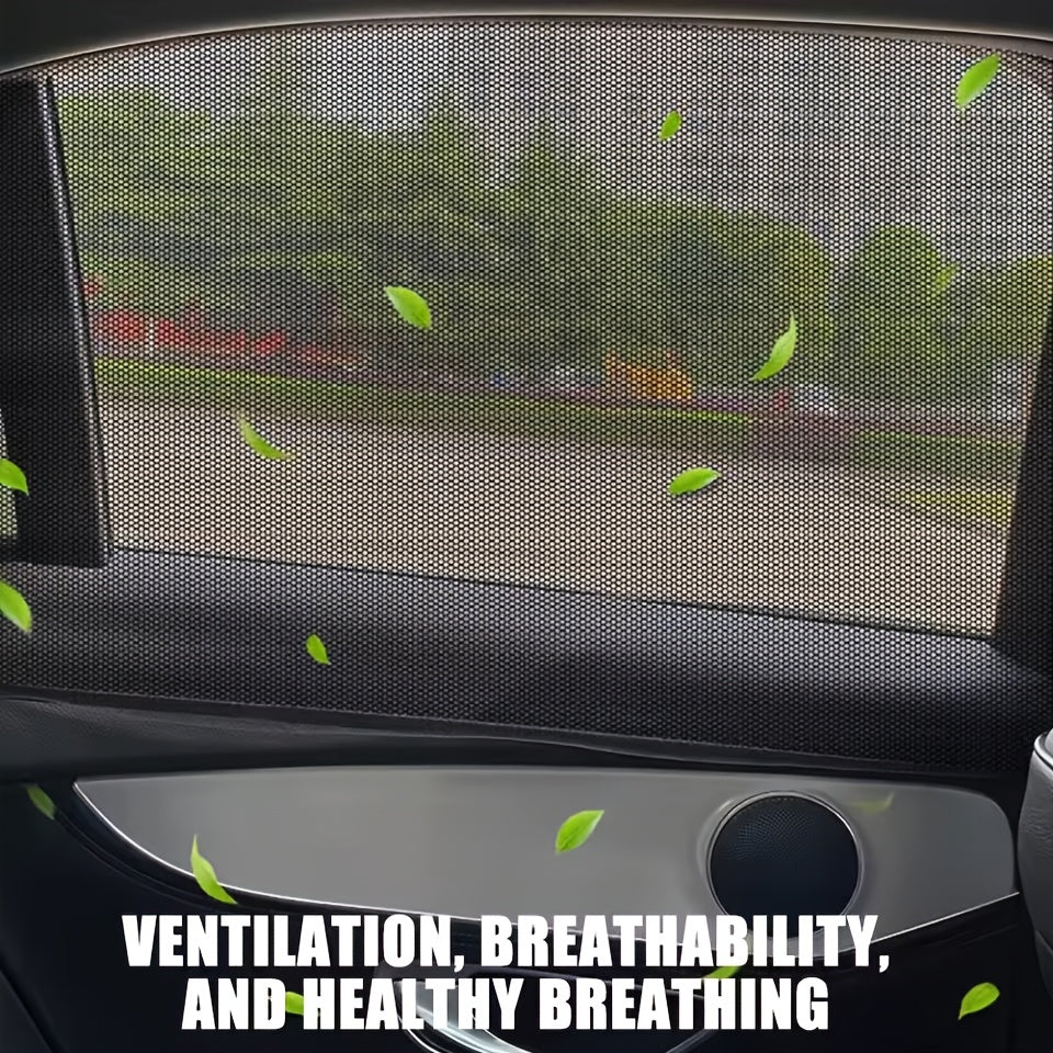 2/4 dona Avtomobil quyosh nuri himoya qilish tarmog'i UV himoyali oynani yopish uchun SUV avtomobil uchun mo'ljallangan mo'ylovlar tarmog'i