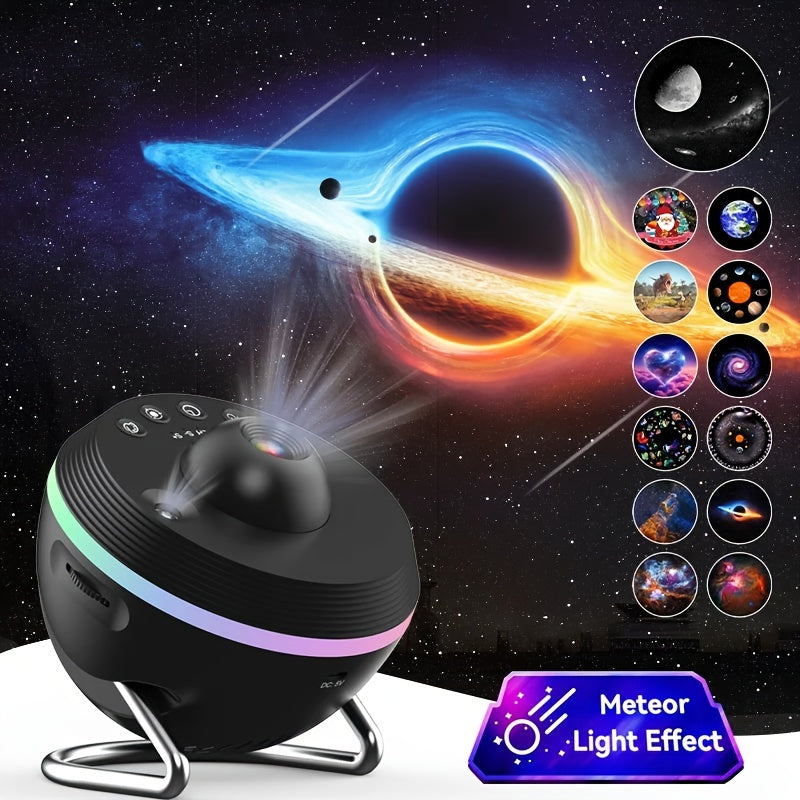 4K 13-in-1 Space Projector with Rotating Ball RGB Ambient Light for Bedroom Home Theater