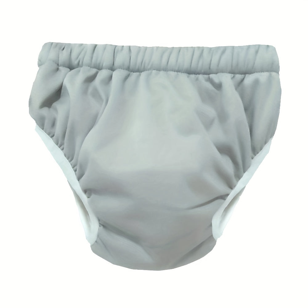 Pañal de tela lavable de poliéster gris para adolescentes y adultos de 35-95kg, a prueba de fugas, transpirable y reutilizable