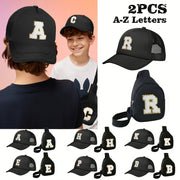 Boy's Accessories Set Waist Bag and Baseball Cap Black Polyester Adjustable Casual Sports