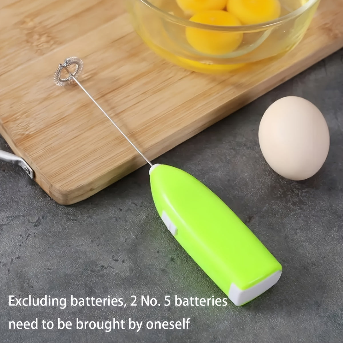 Batidor eléctrico de mano de acero inoxidable, batidora portátil multifunción para café