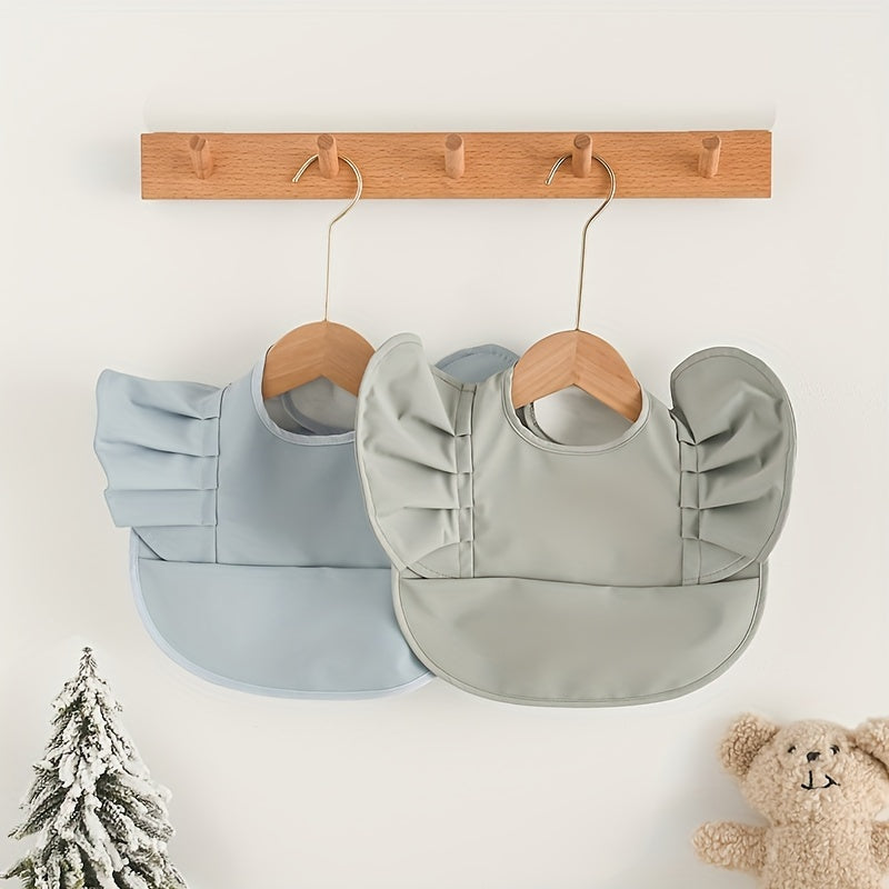 Babero impermeable para alimentar con diseño de alas de ángel, material PU, para regalos de vacaciones