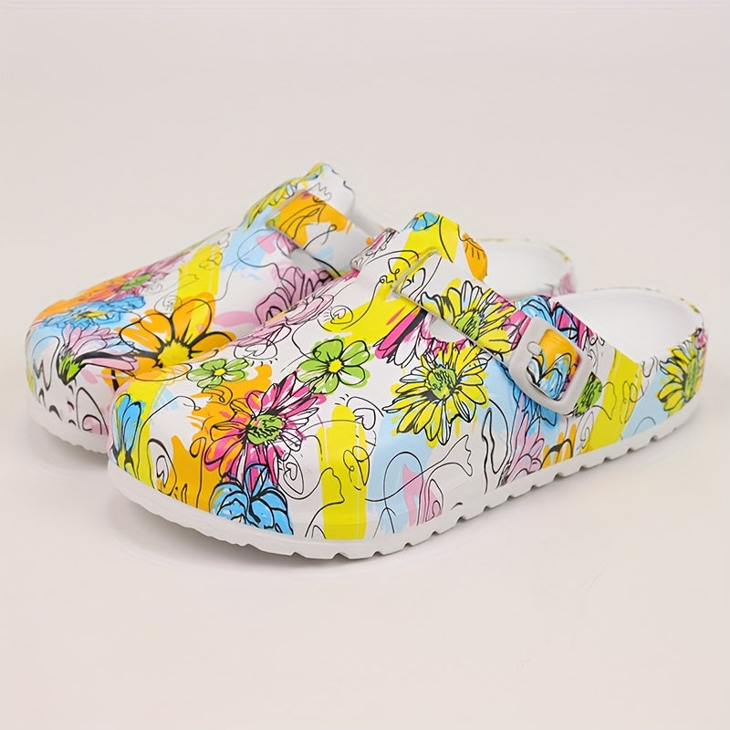 Zapatillas de interior de EVA con estampado de enfermera de dibujos animados para mujer, secado rápido, cómodas, para todas las estaciones