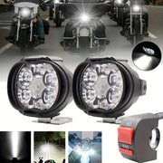 2PCS White 6LED Motorcycle Light Bar with Switch for Cars and Trucks