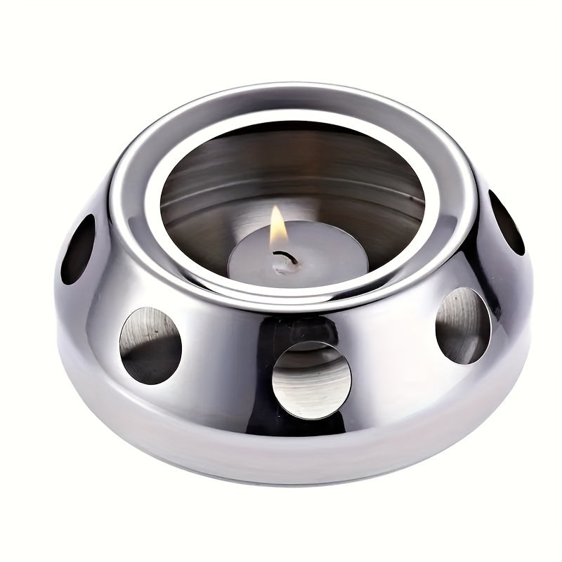 Stainless Steel Tea Warmer with Glass Kettle Insulation Base for Home Hotel Use