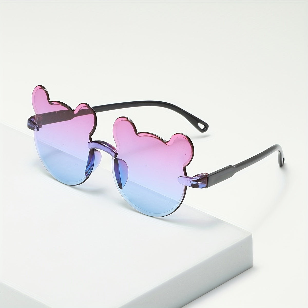 Set of 3 Cartoon Rimless Fashion Glasses with Gradient Lenses for Outdoor Activities