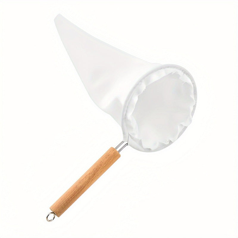 Reusable Coffee Filter Mesh with Wooden Handle Non-Woven Fabric