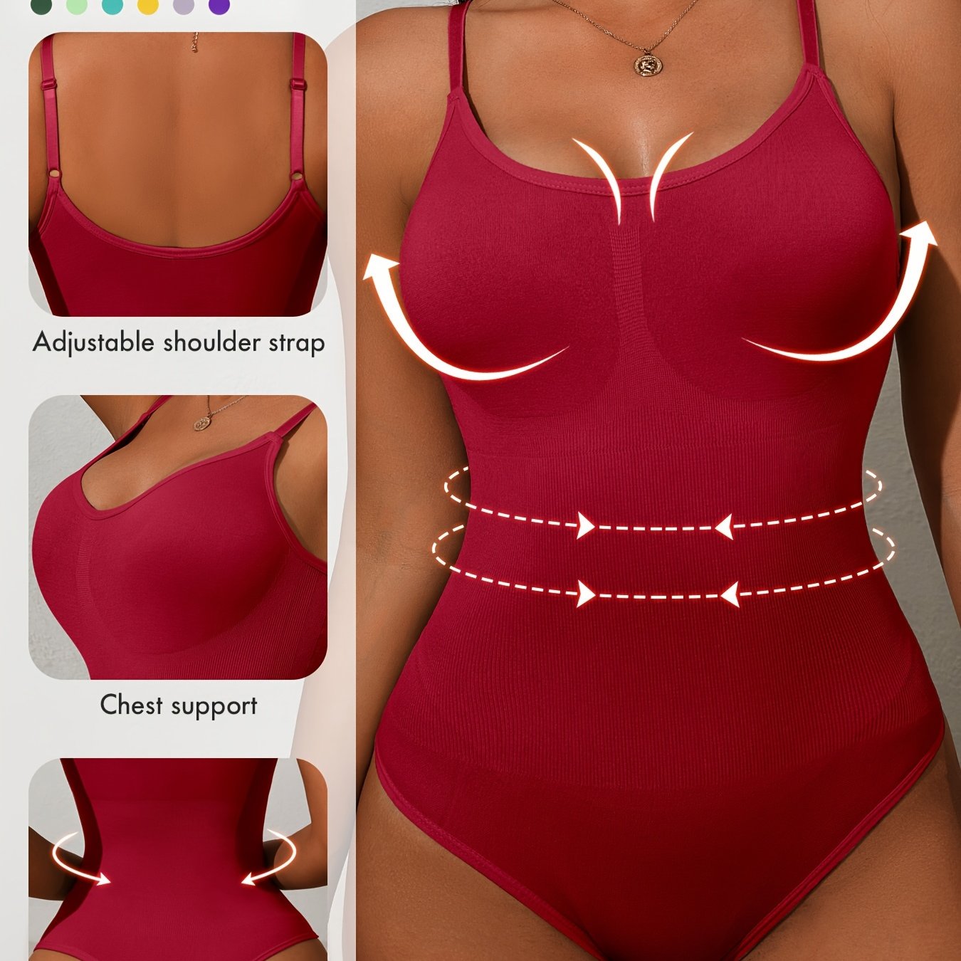 Body moldeador femenino con soporte alto, control de abdomen, levantamiento de glúteos, punto acanalado, nylon ligero con elastano