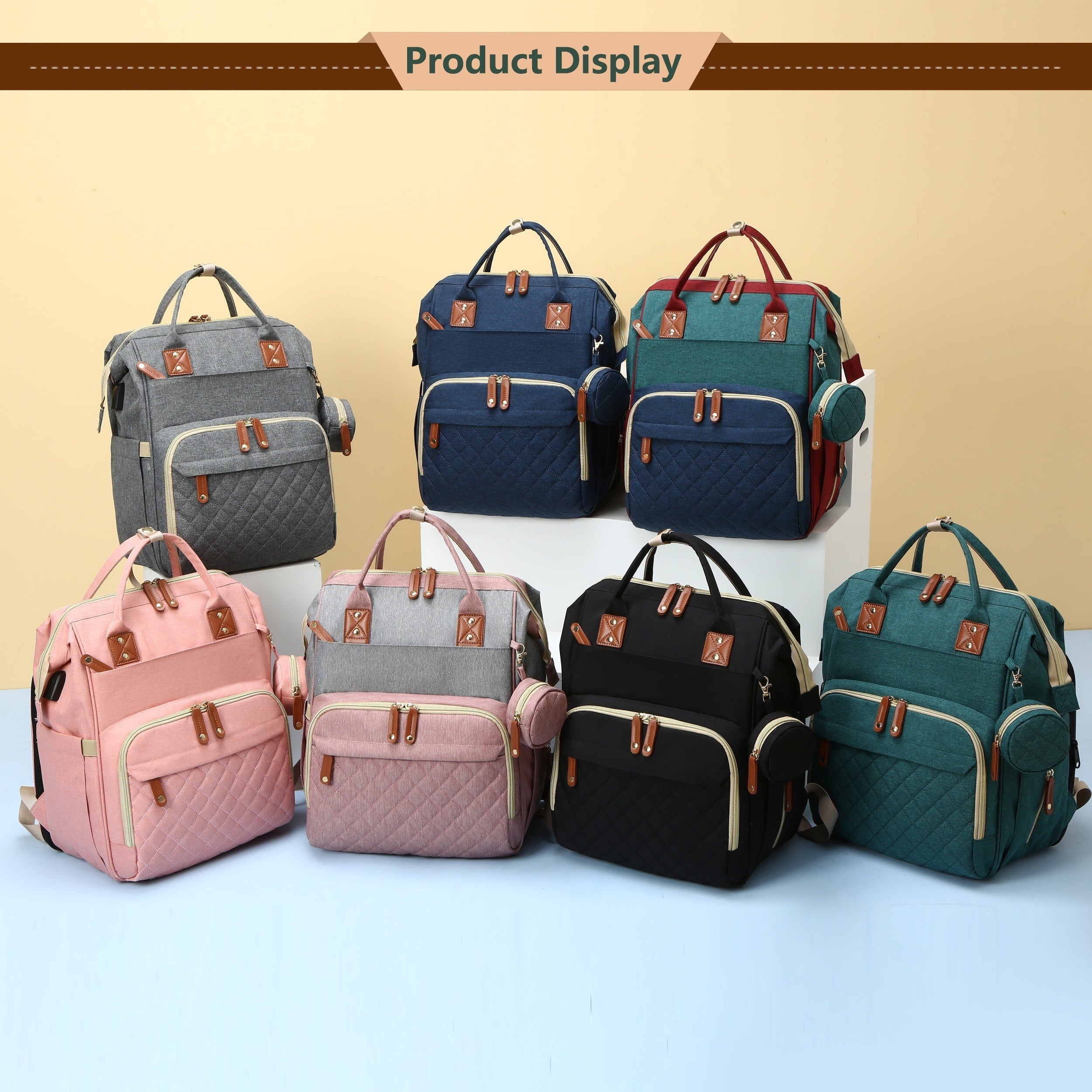 Diaper Bag Backpack Waterproof Travel Changing Station for Moms and Dads