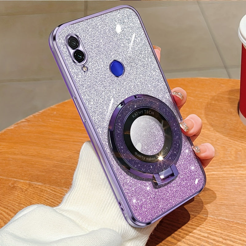 Glitter Magnetic Suction Phone Case for Redmi Note Series TPU Drop Proof