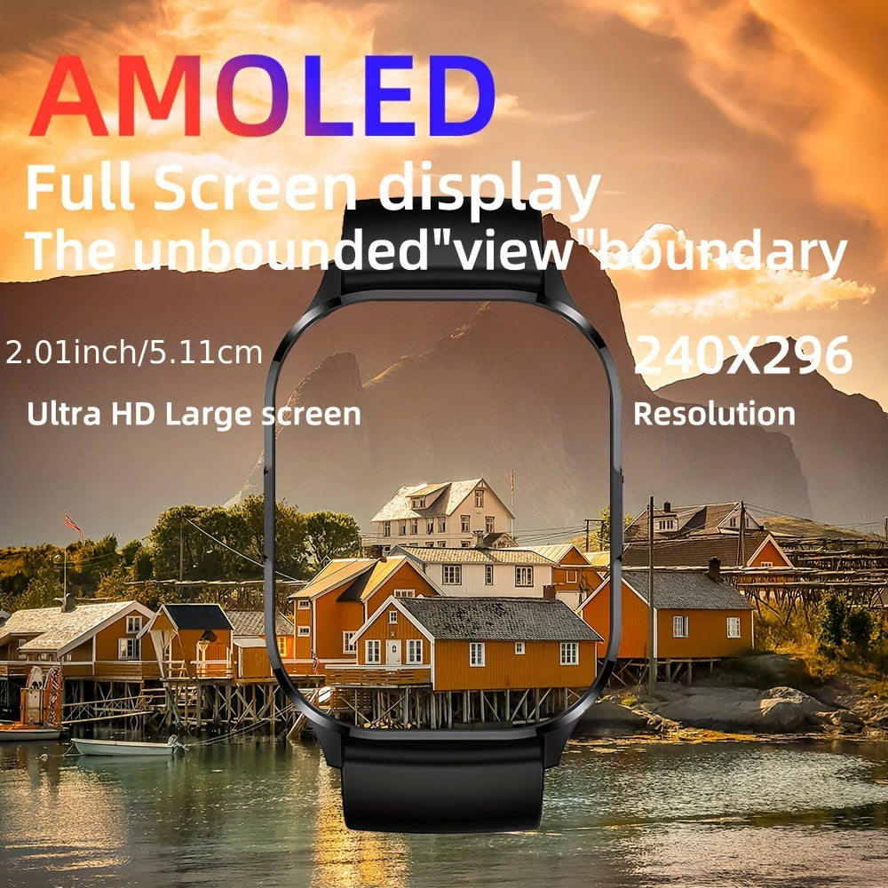 Men's AMOLED Smart Watch with Wireless Call Answer HD Display Sports Tracking