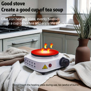 Электрическая обогревающая плита с чайником, чугунная плита, 5 уровней регулировки огня, компактная для дома и кемпинга, 220-240 В