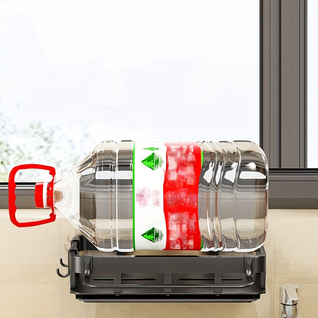 Space-Saving Kitchen Bathroom Sink Organizer with Towel Rack Durable Plastic Metal