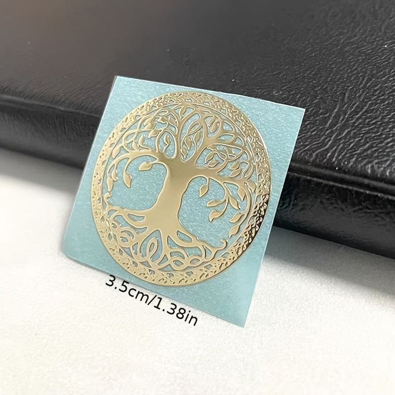 Metal Tree of Life Sticker for Mobile Phone Laptop Decoration Plastic No Gem